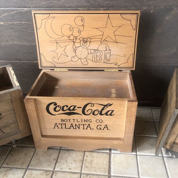Coca-Cola Other - Vitange  Coca Cola Wood Box coke advertising Bottling Co Atlanta GA -5 P…
